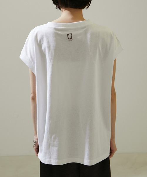SALON adam et rope'(サロン アダム エ ロペ)の「【WEB限定】FracoiseロゴプリントフレンチスリーブTシャツ(Tシャツ/カットソー・レディース・オフホワイト/チャコールグレー・FREE)」の19枚目の写真