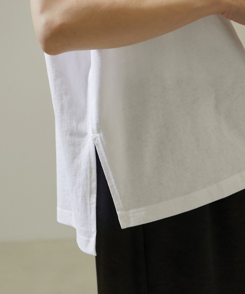 SALON adam et rope'(サロン アダム エ ロペ)の「【WEB限定】FracoiseロゴプリントフレンチスリーブTシャツ(Tシャツ/カットソー・レディース・オフホワイト/チャコールグレー・FREE)」の11枚目の写真
