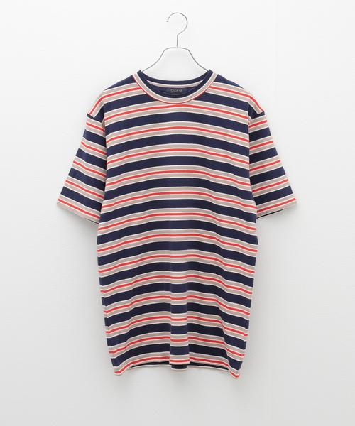 417 EDIFICE（フォーワンセブンエディフィス）の「DRESS マルチボーダーTee（Tシャツ/カットソー・メンズ・ブラック/ブラウン/ネイビー・MEDIUM/LARGE）」の3枚目の写真