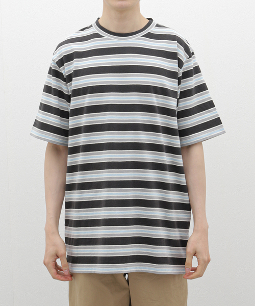 417 EDIFICE（フォーワンセブンエディフィス）の「DRESS マルチボーダーTee（Tシャツ/カットソー・メンズ・ブラック/ブラウン/ネイビー・MEDIUM/LARGE）」の8枚目の写真