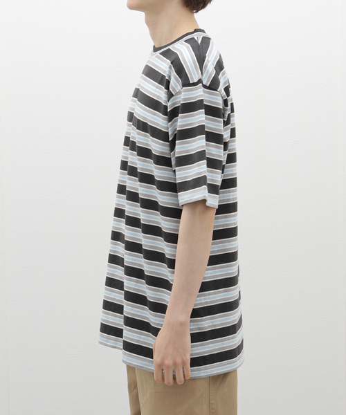 417 EDIFICE（フォーワンセブンエディフィス）の「DRESS マルチボーダーTee（Tシャツ/カットソー・メンズ・ブラック/ブラウン/ネイビー・MEDIUM/LARGE）」の9枚目の写真