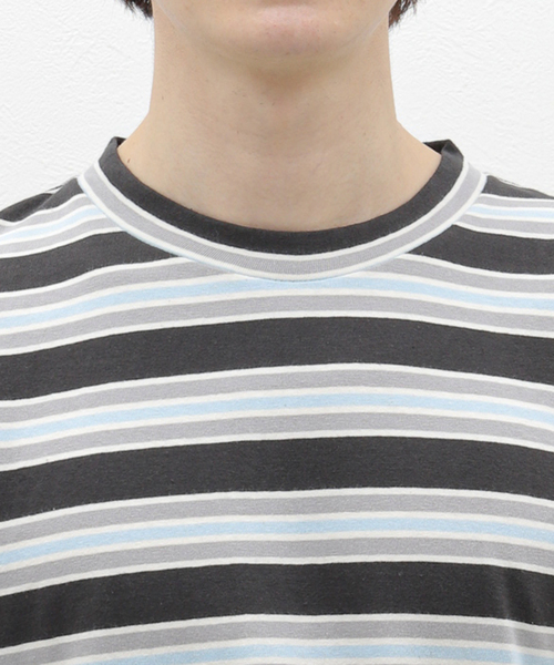 417 EDIFICE（フォーワンセブンエディフィス）の「DRESS マルチボーダーTee（Tシャツ/カットソー・メンズ・ブラック/ブラウン/ネイビー・MEDIUM/LARGE）」の11枚目の写真