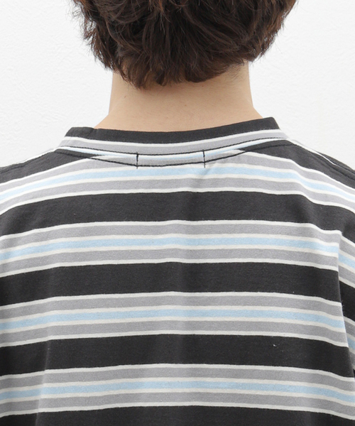 417 EDIFICE（フォーワンセブンエディフィス）の「DRESS マルチボーダーTee（Tシャツ/カットソー・メンズ・ブラック/ブラウン/ネイビー・MEDIUM/LARGE）」の12枚目の写真