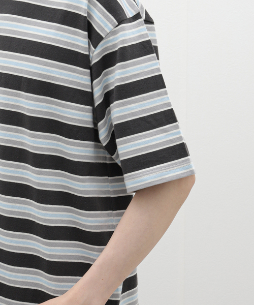 417 EDIFICE（フォーワンセブンエディフィス）の「DRESS マルチボーダーTee（Tシャツ/カットソー・メンズ・ブラック/ブラウン/ネイビー・MEDIUM/LARGE）」の14枚目の写真