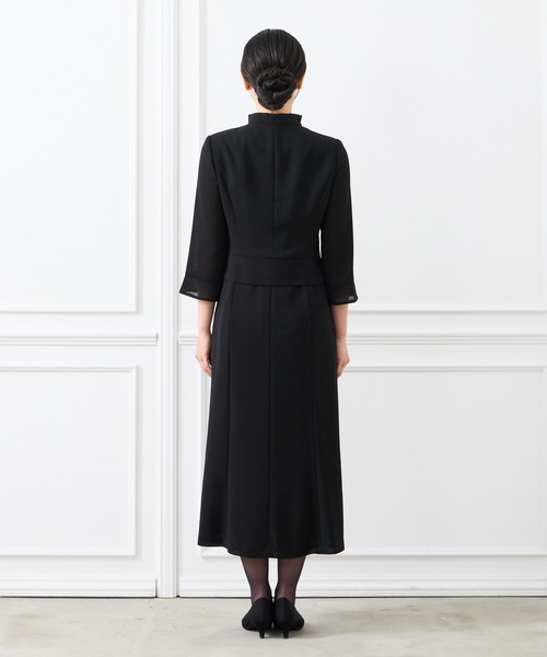 夏用喪服・礼服】フリルネックジャケットデザイン前開きロング