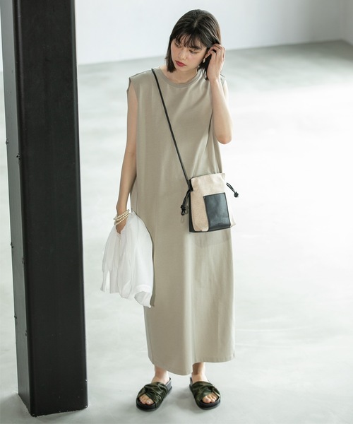 OPAQUE.CLIP（オペークドットクリップ）の「◆Iラインカットソーワンピース【洗濯機洗い可】（ワンピース・レディース・ライトベージュ/ブラック/ブラウン系その他・40/38/42/36）」の15枚目の写真