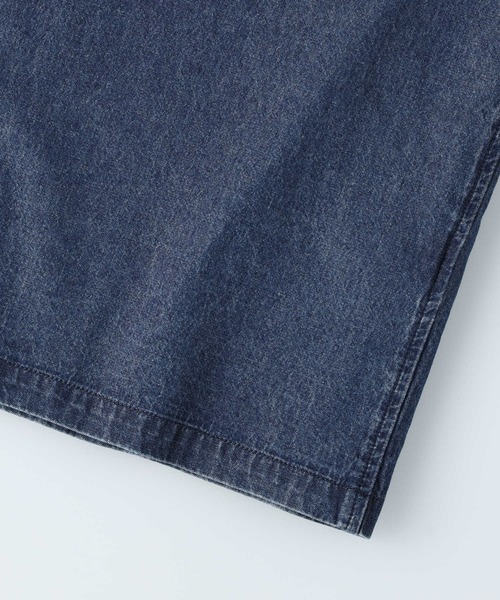 BACK NUMBER（バックナンバー）の「BACK NUMBER(バックナンバー)デニムオープンカラー半袖シャツ（シャツ/ブラウス・メンズ・ブラック/ライトインディゴブルー・L/XL/M）」の8枚目の写真