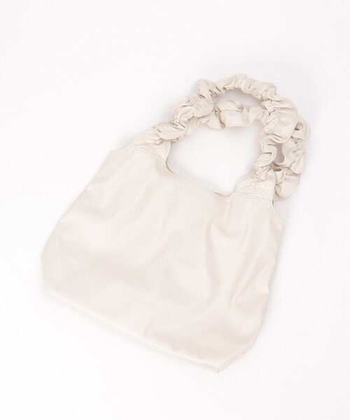 VENCEEXCHANGE（ヴァンスエクスチェンジ）の「合皮フリルハンドルトートバッグ（ショルダーバッグ・レディース・オフホワイト/ブラック/シルバー・FREE）」の4枚目の写真