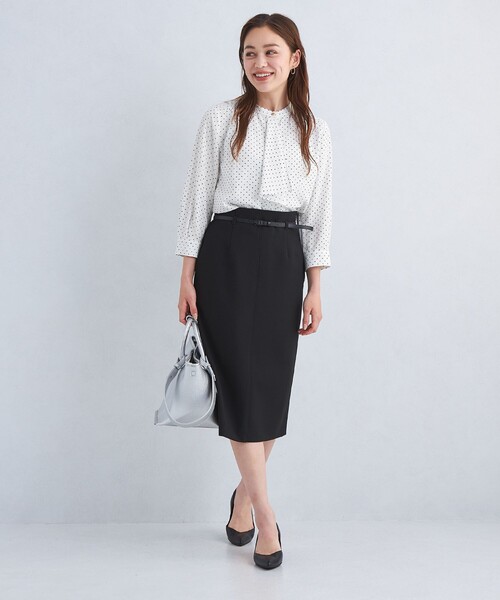 green label relaxing（グリーンレーベルリラクシング）の「フリルタイ 7分袖 ブラウス（シャツ/ブラウス・レディース・ホワイト/ネイビー/その他1・FREE）」の6枚目の写真