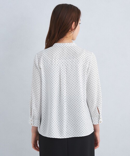 green label relaxing（グリーンレーベルリラクシング）の「フリルタイ 7分袖 ブラウス（シャツ/ブラウス・レディース・ホワイト/ネイビー/その他1・FREE）」の10枚目の写真