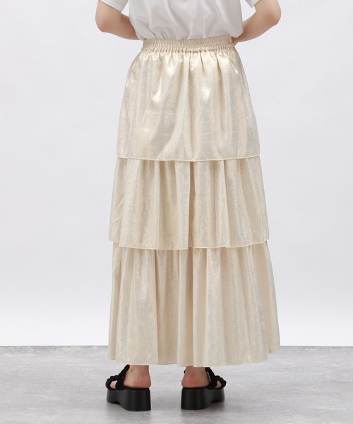 LAKOLE（ラコレ）の「メタリックフリルスカート / 128641（スカート