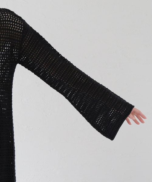 AP STUDIO（エーピーストゥディオ）の「シルクリネンニットドレス（ニット/セーター・レディース・ブラック・FREE）」の7枚目の写真