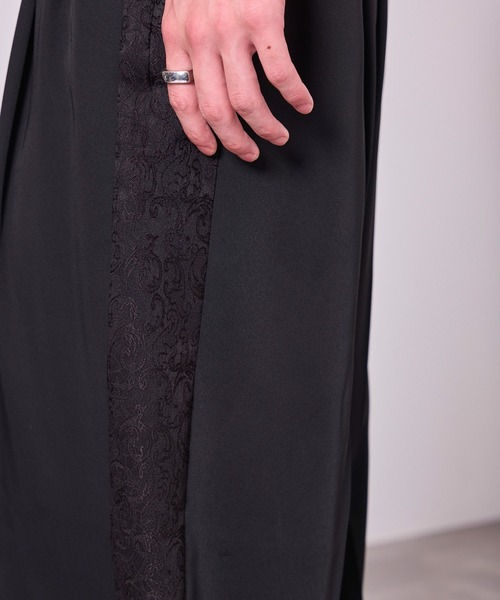 JUNRED（ジュンレッド）の「ジャガードライン3タックワイドトラックパンツ（スラックス・メンズ・ブラック/チャコールグレー・L/M/S）」の7枚目の写真