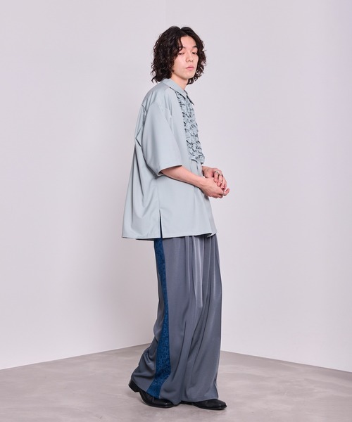 JUNRED（ジュンレッド）の「ジャガードライン3タックワイドトラックパンツ（スラックス・メンズ・ブラック/チャコールグレー・L/M/S）」の13枚目の写真