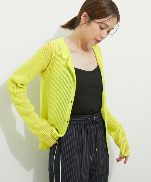 【セール】針抜きリブ衿付きカーディガン(カーディガン/ボレロ)|LE CERCLE par rope'(ルセルクルパーロペ)