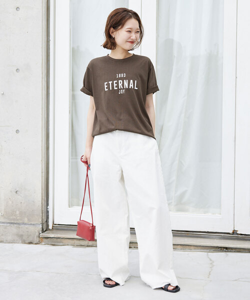 +81BRANCA(ハチイチブランカ)の「+81BRANCA/ハチイチブランカ SLOBE別注 シアーTEE(Tシャツ/カットソー・レディース・チャコールグレー/アイボリー/スカイブルー・FREE)」の4枚目の写真