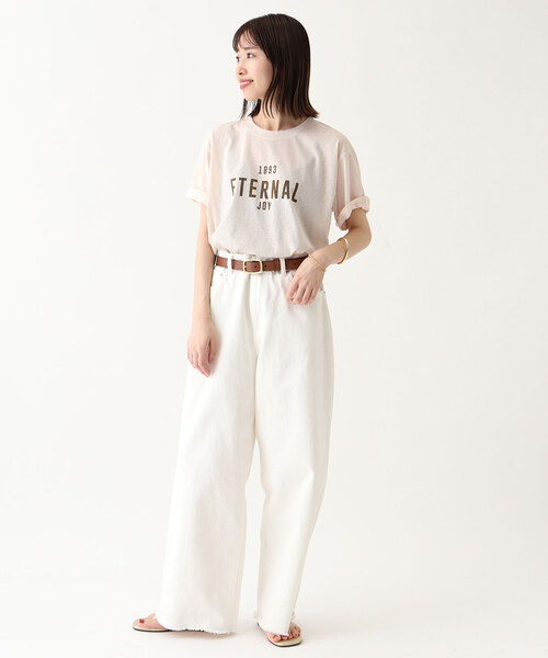 +81BRANCA(ハチイチブランカ)の「+81BRANCA/ハチイチブランカ SLOBE別注 シアーTEE(Tシャツ/カットソー・レディース・チャコールグレー/アイボリー/スカイブルー・FREE)」の19枚目の写真