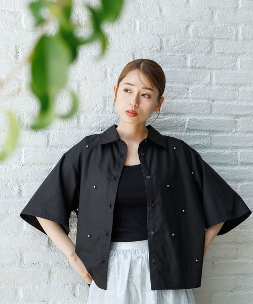 LAKOLE(ラコレ)の「ボールスタッズ半袖シャツ / 136000(シャツ/ブラウス・レディース・ブラック/ブルー/オフホワイト・FREE)」の10枚目の写真