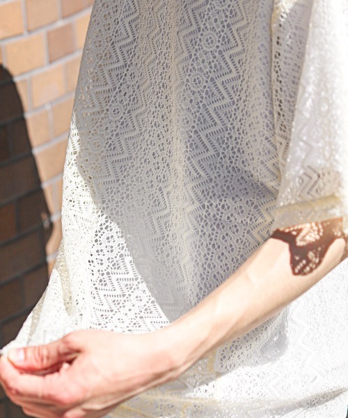 LUXSTYLE(ラグスタイル)の「ネックレス付きレース半袖Tシャツ(Tシャツ/カットソー・メンズ・ブラック/アイボリー・M/L)」の12枚目の写真