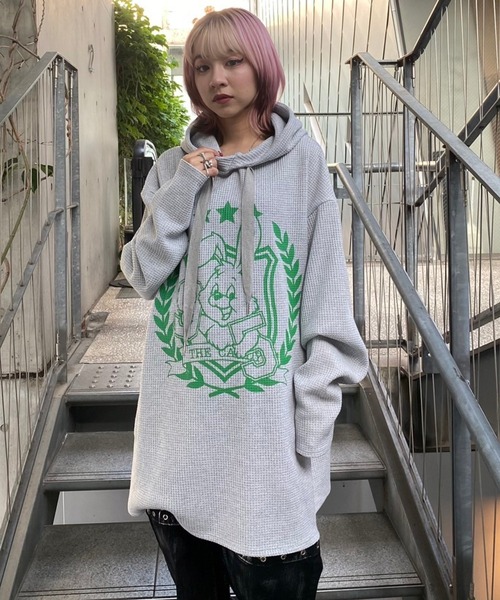 Candy Stripper（キャンディストリッパー）の「EMBLEM BUNNY WAFFLE フーディー（パーカー・レディース・オフホワイト/ヘザーグレー/ブラック・2）」の9枚目の写真