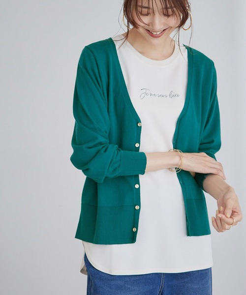 ROPE' PICNIC(ロペピクニック)の「総針ニットカーディガン(カーディガン/ボレロ・レディース・ブラック/グリーン/ライトグレー・38)」の10枚目の写真
