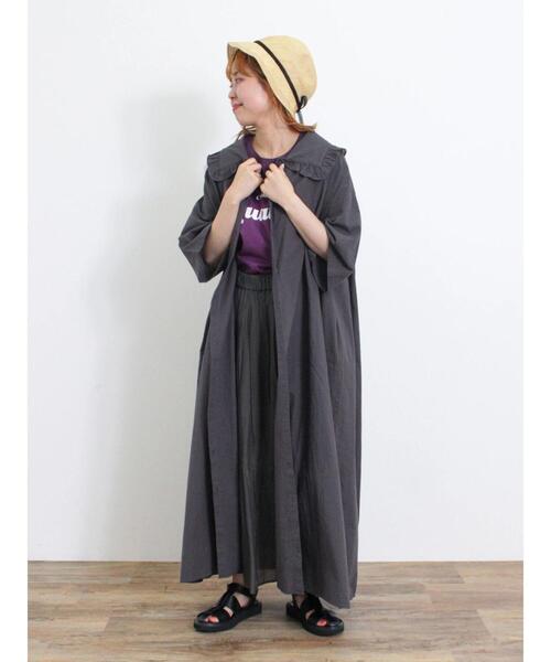 Samansa Mos2（サマンサ モスモス）の「◎ビッグ襟ワンピース（ワンピース・レディース・チャコールグレー/サックスブルー/ベージュ・F）」の10枚目の写真