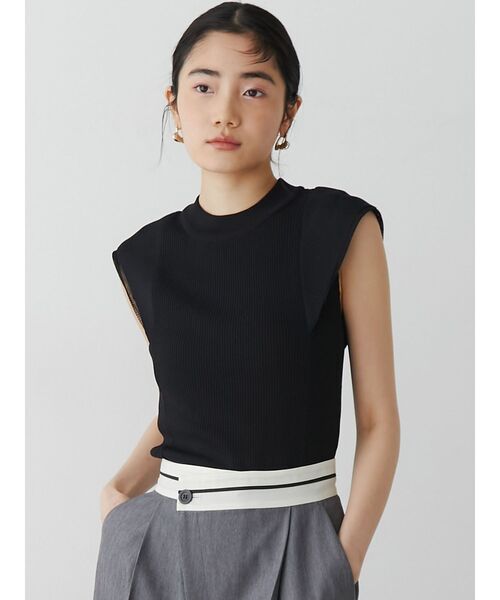 LAGUNAMOON（ラグナムーン）の「カバースリーブシアーニットプルオーバー（ニット/セーター・レディース・ホワイト/ベージュ/ブラック・FREE）」の2枚目の写真