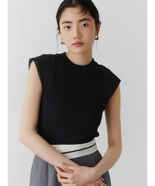 LAGUNAMOON（ラグナムーン）の「カバースリーブシアーニットプルオーバー（ニット/セーター・レディース・ホワイト/ベージュ/ブラック・FREE）」の4枚目の写真