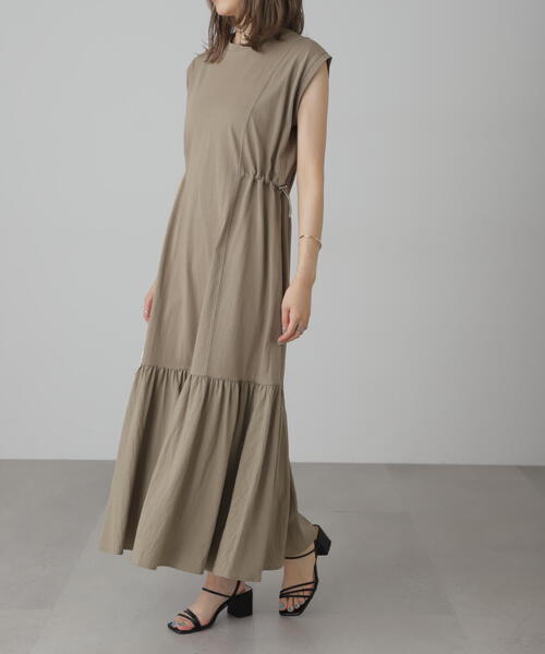 FREE'S MART（フリーズマート）の「◆布帛ドッキングフレンチスリーブカットワンピース（ワンピース・レディース・オレンジ/ブラック/カーキ・SMALL/MEDIUM）」の2枚目の写真