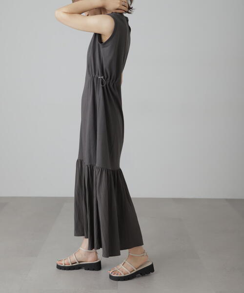 FREE'S MART（フリーズマート）の「◆布帛ドッキングフレンチスリーブカットワンピース（ワンピース・レディース・オレンジ/ブラック/カーキ・SMALL/MEDIUM）」の8枚目の写真