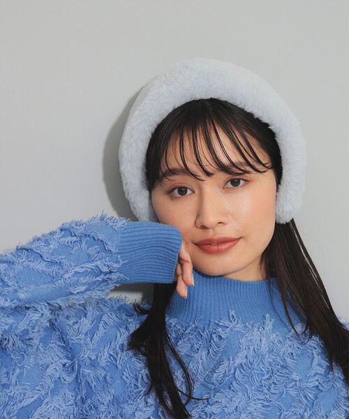 Ray BEAMS（レイビームス）の「フェイクファー イヤーマフ（イヤーマフ・レディース・ライトグレー/ブラック・ONE SIZE）」の3枚目の写真