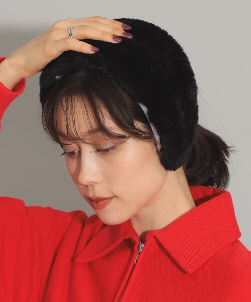 Ray BEAMS（レイビームス）の「フェイクファー イヤーマフ（イヤーマフ・レディース・ライトグレー/ブラック・ONE SIZE）」の5枚目の写真