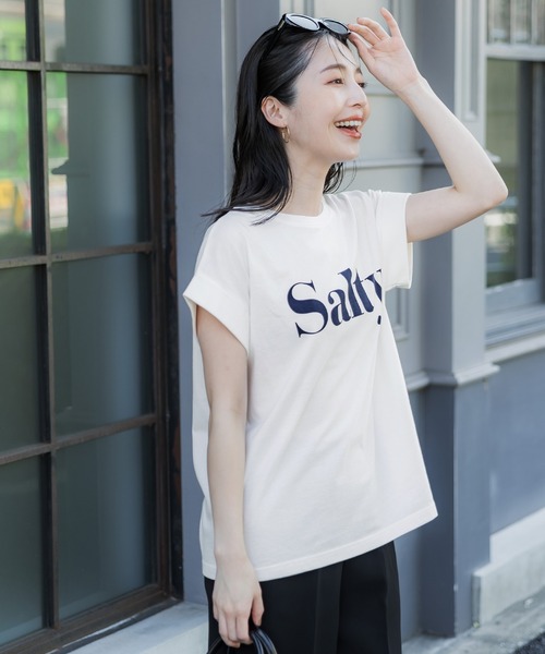coca(coca)(コカ)の「フレンチスリーブロゴTシャツ(Tシャツ/カットソー・レディース・ホワイト/ライトグリーン/ブラウン/アイボリー/チャコール/オートミール・ONE SIZE)」の11枚目の写真