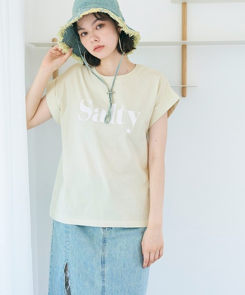 coca(coca)(コカ)の「フレンチスリーブロゴTシャツ(Tシャツ/カットソー・レディース・ホワイト/ライトグリーン/ブラウン/アイボリー/チャコール/オートミール・ONE SIZE)」の22枚目の写真