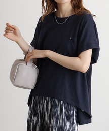 オーバーサイズポケット付きUネックTee