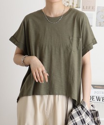 オーバーサイズポケット付きUネックTee