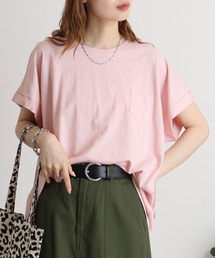 オーバーサイズポケット付きUネックTee