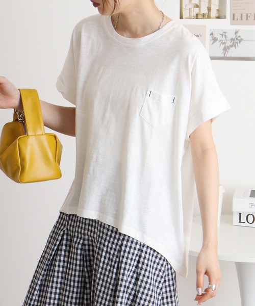 atONE(アットワン)の「オーバーサイズポケット付きUネックTee(Tシャツ/カットソー・レディース・ピンク系その他3/ブルー系その他/ネイビー/モカ/オフホワイト/パープル系その他/パープル系その他2/ブルー系その他2/カーキ/ブラック/ベージュ・L/M)」の17枚目の写真