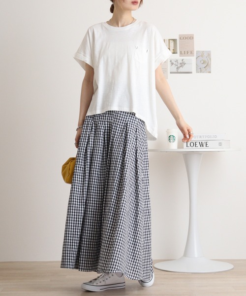 atONE(アットワン)の「オーバーサイズポケット付きUネックTee(Tシャツ/カットソー・レディース・ピンク系その他3/ブルー系その他/ネイビー/モカ/オフホワイト/パープル系その他/パープル系その他2/ブルー系その他2/カーキ/ブラック/ベージュ・L/M)」の14枚目の写真