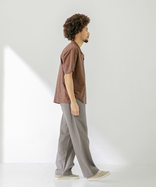 URBAN RESEARCH Sonny Label（アーバンリサーチサニーレーベル）の「フラワーハンドエンブロイダリー半袖シャツ（シャツ/ブラウス・メンズ・カーキ/オフホワイト/ブラウン・MEDIUM/LARGE）」の19枚目の写真