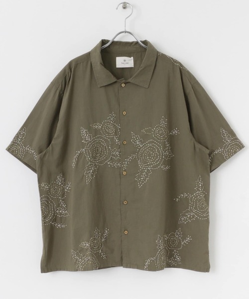 URBAN RESEARCH Sonny Label（アーバンリサーチサニーレーベル）の「フラワーハンドエンブロイダリー半袖シャツ（シャツ/ブラウス・メンズ・カーキ/オフホワイト/ブラウン・MEDIUM/LARGE）」の6枚目の写真