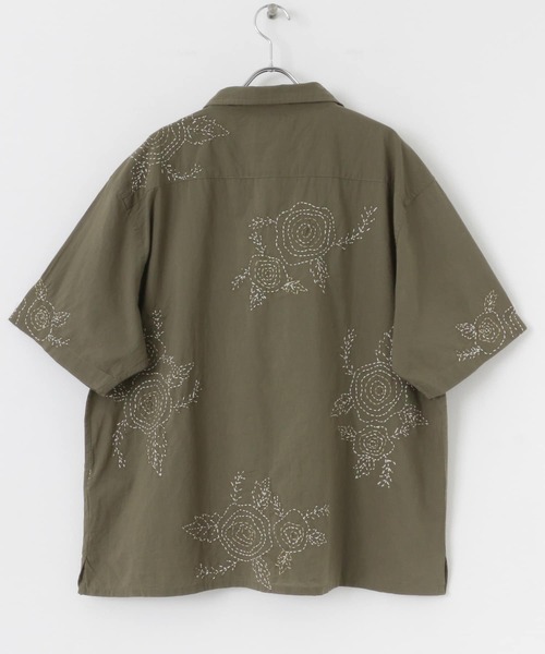 URBAN RESEARCH Sonny Label（アーバンリサーチサニーレーベル）の「フラワーハンドエンブロイダリー半袖シャツ（シャツ/ブラウス・メンズ・カーキ/オフホワイト/ブラウン・MEDIUM/LARGE）」の8枚目の写真