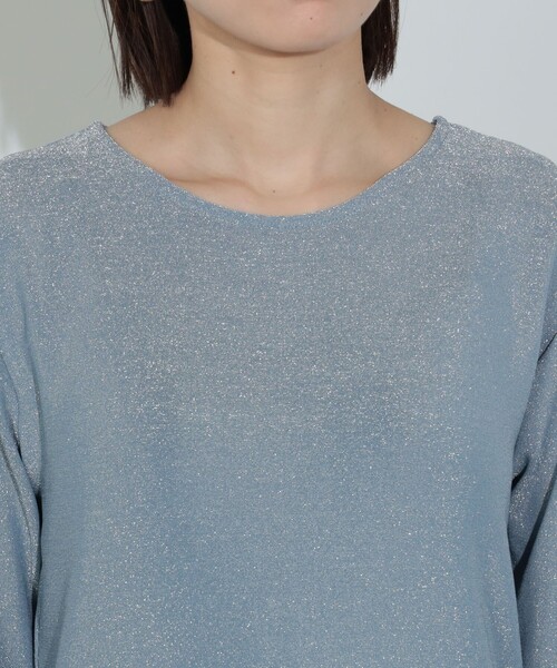 BEAMS HEART（ビームスハート）の「【WEB限定】チュールドッキング ラメ プルオーバー（Tシャツ/カットソー・レディース・サックスブルー/ブラック・FREE）」の10枚目の写真