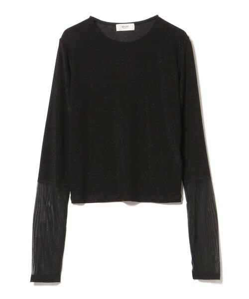 BEAMS HEART（ビームスハート）の「【WEB限定】チュールドッキング ラメ プルオーバー（Tシャツ/カットソー・レディース・サックスブルー/ブラック・FREE）」の12枚目の写真