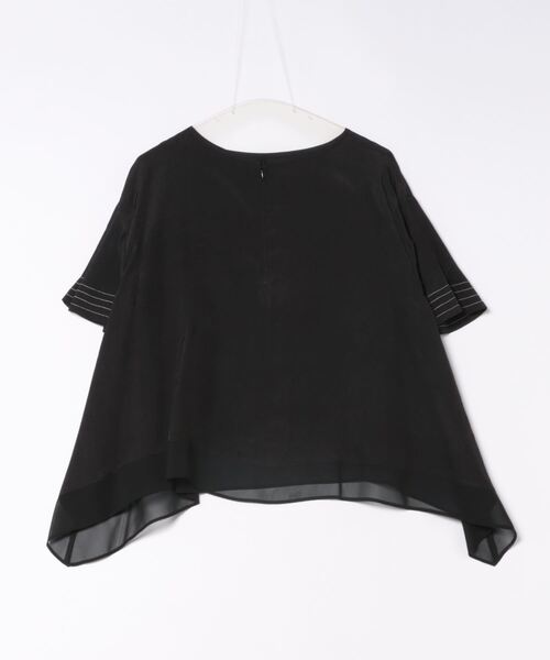 RAW FUDGE(ローファッジ)の「シアー袖ステッチ使いラッフルブラウス(シャツ/ブラウス・レディース・ブラック/ブラウン・M)」の3枚目の写真