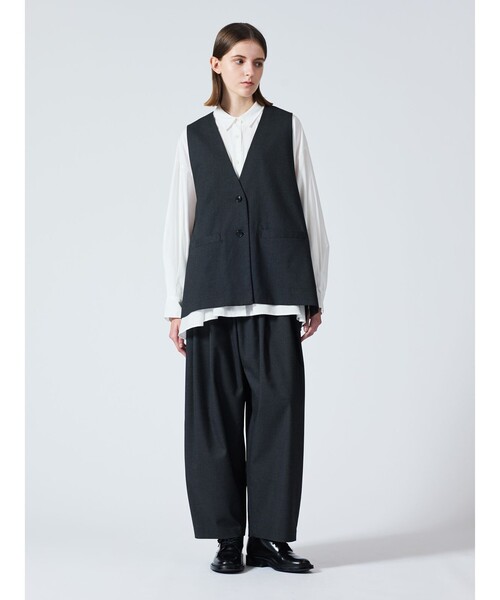 mizuiroind（ミズイロインド）の「mizuiro ind ワイドタックパンツ（その他パンツ・レディース・ライトグレー/ブラウン/ネイビー系1/ブラック系その他2/グレー系その他5/グレー・FREE）」の15枚目の写真