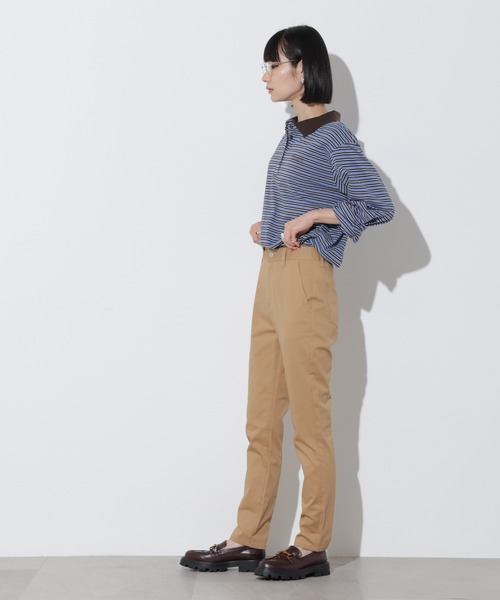 Apo(s)ture(アポスチャー)の「OLIVIA-001/チノスリムパンツ(チノパンツ・レディース・ブラック/ベージュ/ネイビー/ホワイト・XS/S/M/L/XL)」の16枚目の写真