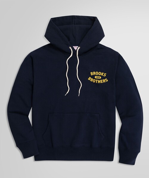 BROOKS BROTHERS（ブルックスブラザーズ）の「コットンフレンチテリー ロゴ プルオーバー フーディー（パーカー・メンズ・ネイビー/グレー・LARGE/MEDIUM/SMALL）」の2枚目の写真