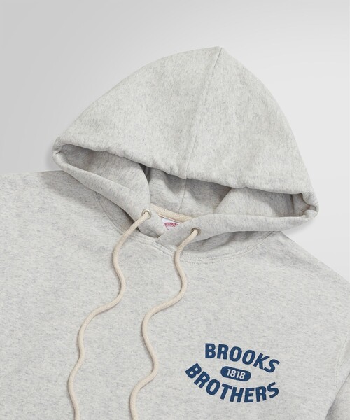 BROOKS BROTHERS（ブルックスブラザーズ）の「コットンフレンチテリー ロゴ プルオーバー フーディー（パーカー・メンズ・ネイビー/グレー・LARGE/MEDIUM/SMALL）」の3枚目の写真