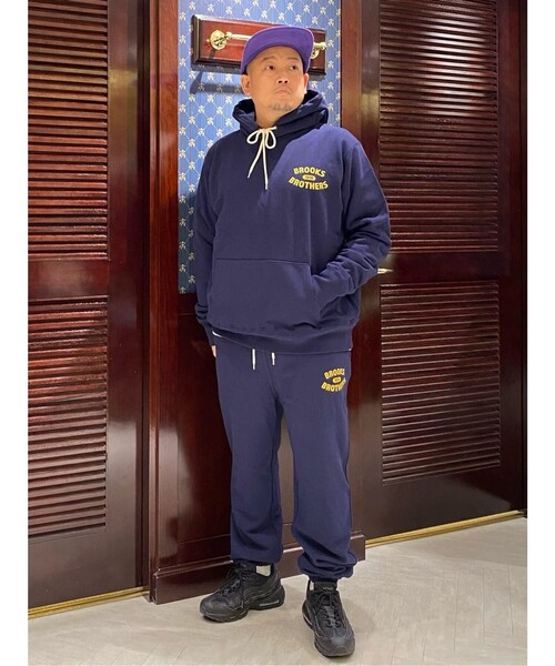 BROOKS BROTHERS（ブルックスブラザーズ）の「コットンフレンチテリー ロゴ プルオーバー フーディー（パーカー・メンズ・ネイビー/グレー・LARGE/MEDIUM/SMALL）」の10枚目の写真